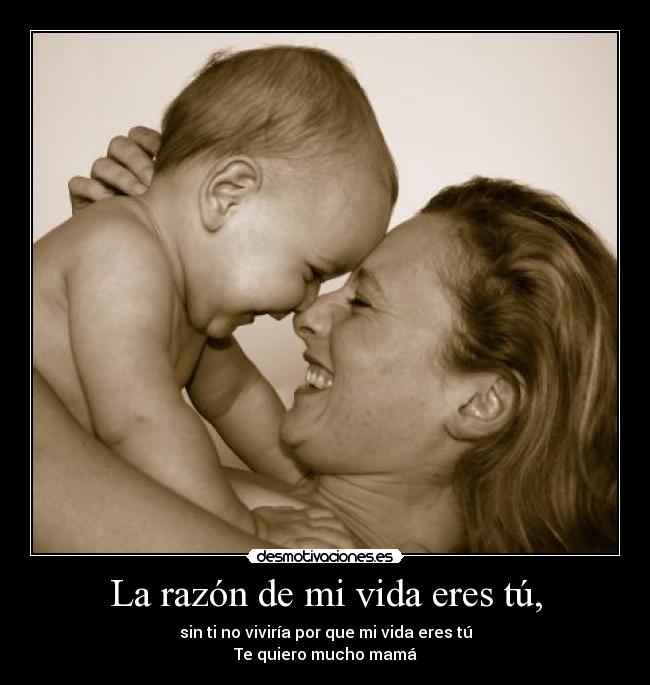 La razón de mi vida eres tú, -