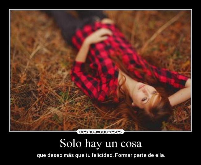 Solo hay un cosa - que deseo más que tu felicidad. Formar parte de ella.