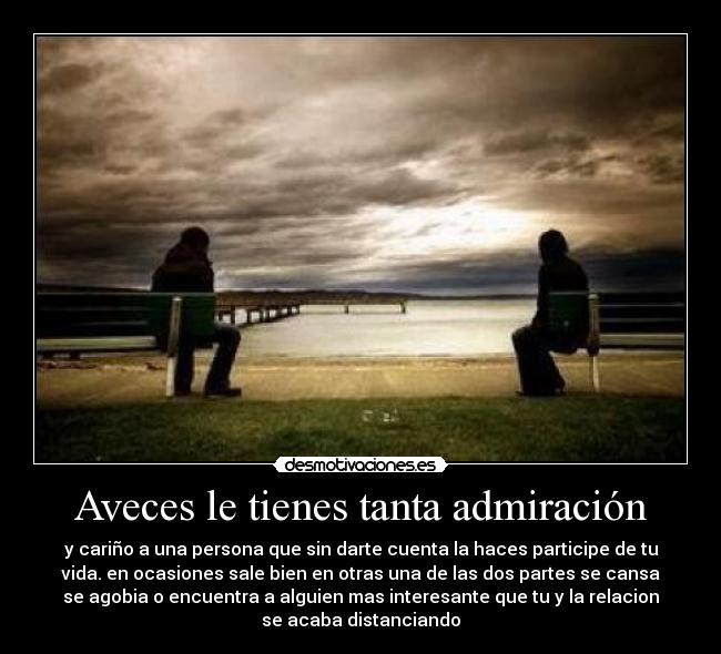 Aveces le tienes tanta admiración -