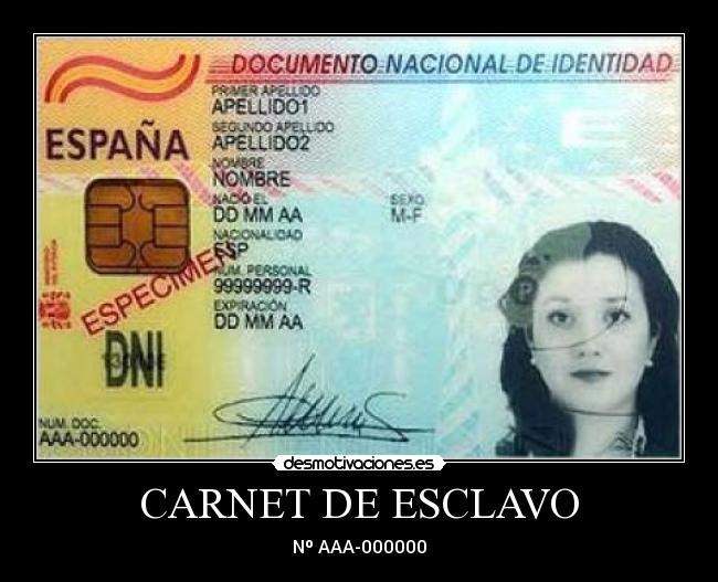 CARNET DE ESCLAVO - 