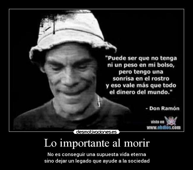 Lo importante al morir -