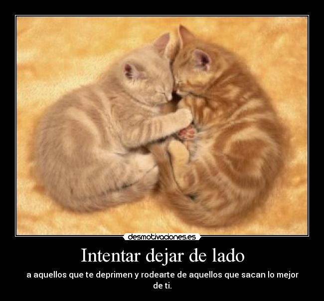 Intentar dejar de lado - a aquellos que te deprimen y rodearte de aquellos que sacan lo mejor de ti.