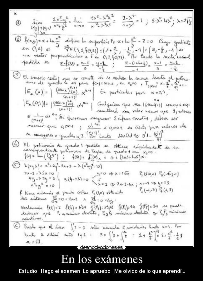 En los exámenes - 