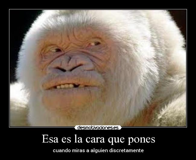 Esa es la cara que pones - cuando miras a alguien discretamente