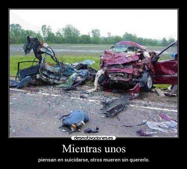 Mientras unos - piensan en suicidarse, otros mueren sin quererlo.