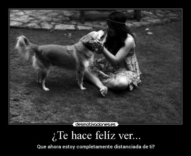 ¿Te hace felíz ver... - Que ahora estoy completamente distanciada de ti?