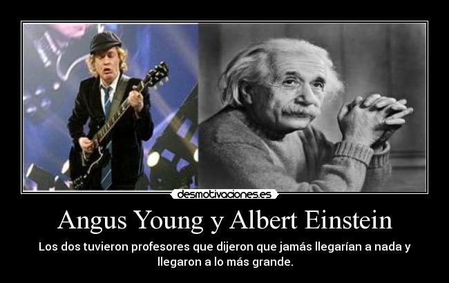 Angus Young y Albert Einstein -