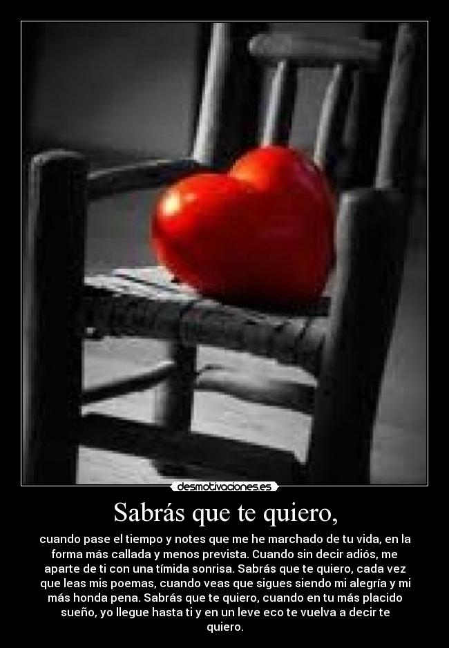 Sabrás que te quiero, - 