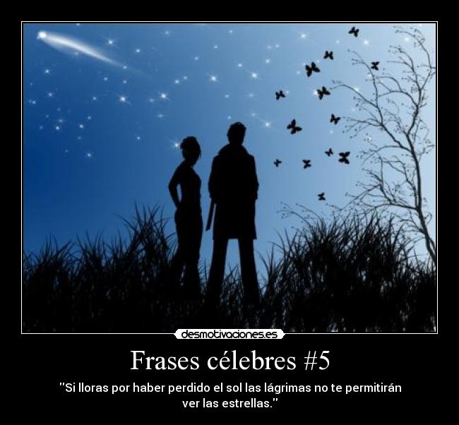 Frases célebres #5 - Si lloras por haber perdido el sol las lágrimas no te permitirán ver las estrellas.