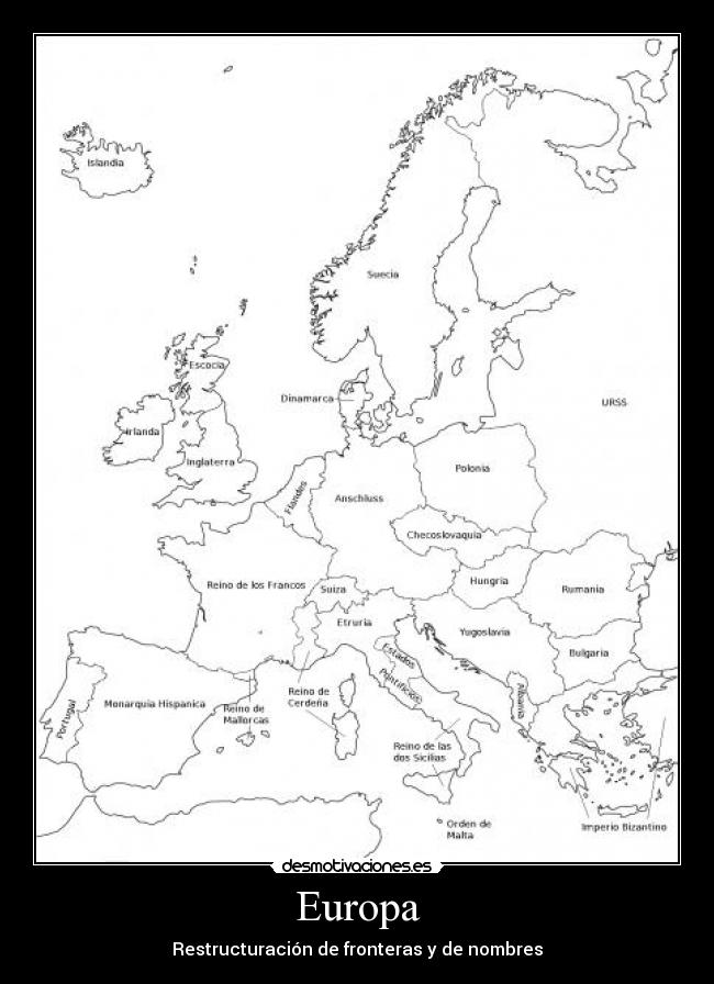 Europa - Restructuración de fronteras y de nombres