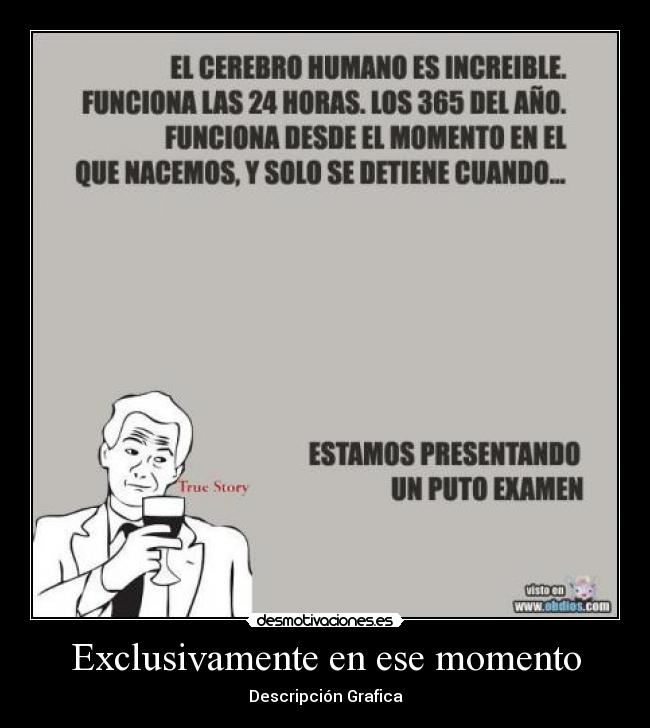 Exclusivamente en ese momento - Descripción Grafica