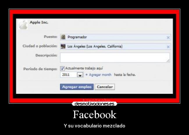 Facebook - Y su vocabulario mezclado
