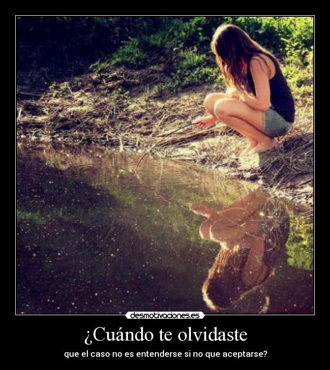 ¿Cuándo te olvidaste - que el caso no es entenderse si no que aceptarse?