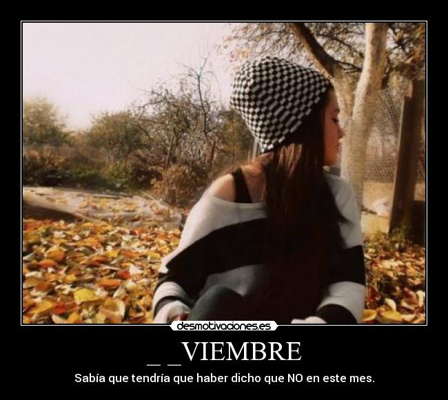 _ _VIEMBRE - Sabía que tendría que haber dicho que NO en este mes.