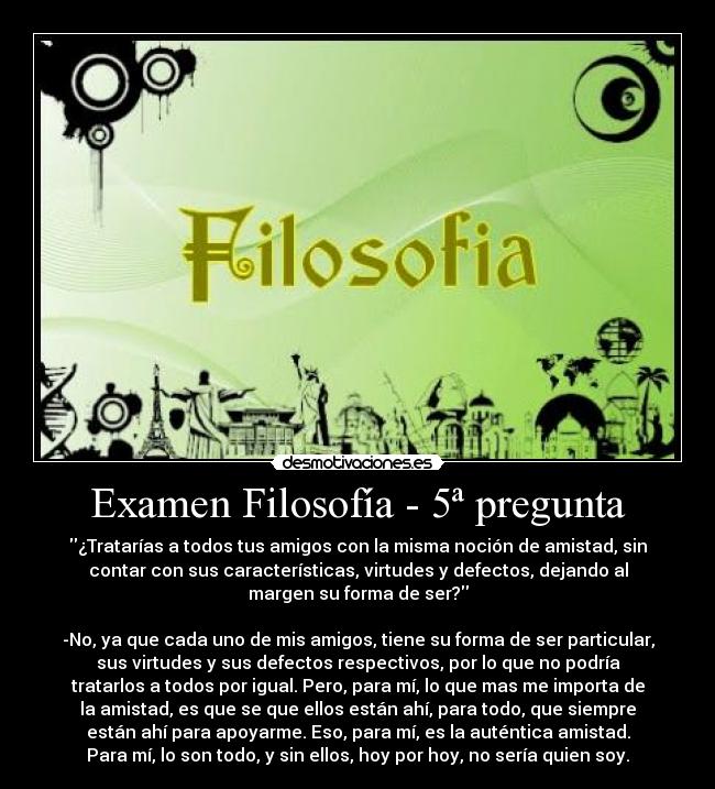 Examen Filosofía - 5ª pregunta -
