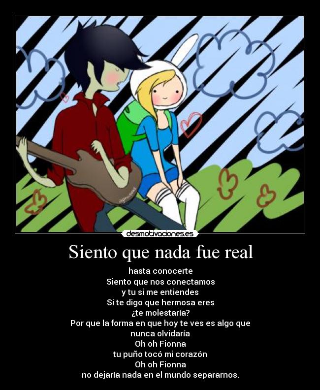 carteles adventure time cancion romantica fionna antoonioo amo caricatura desmotivaciones
