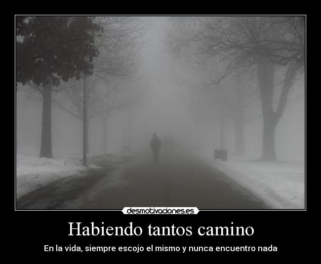 Habiendo tantos camino - En la vida, siempre escojo el mismo y nunca encuentro nada