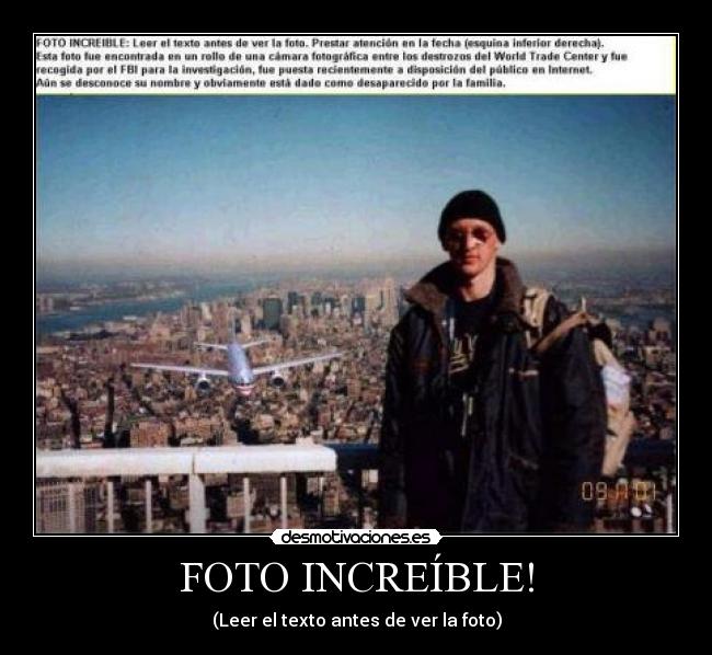 FOTO INCREÍBLE! - (Leer el texto antes de ver la foto)