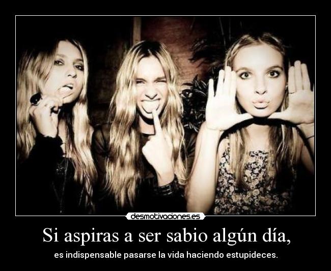 Si aspiras a ser sabio algún día, - es indispensable pasarse la vida haciendo estupideces.