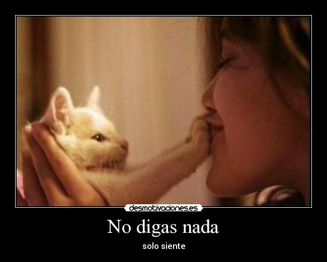 No digas nada - solo siente
