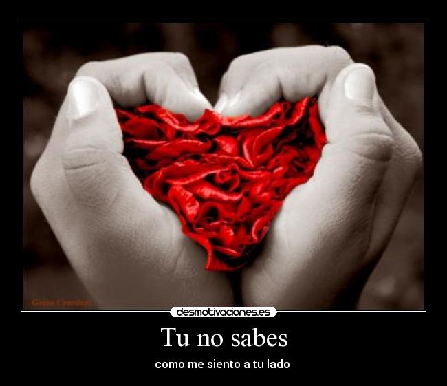 Tu no sabes - como me siento a tu lado