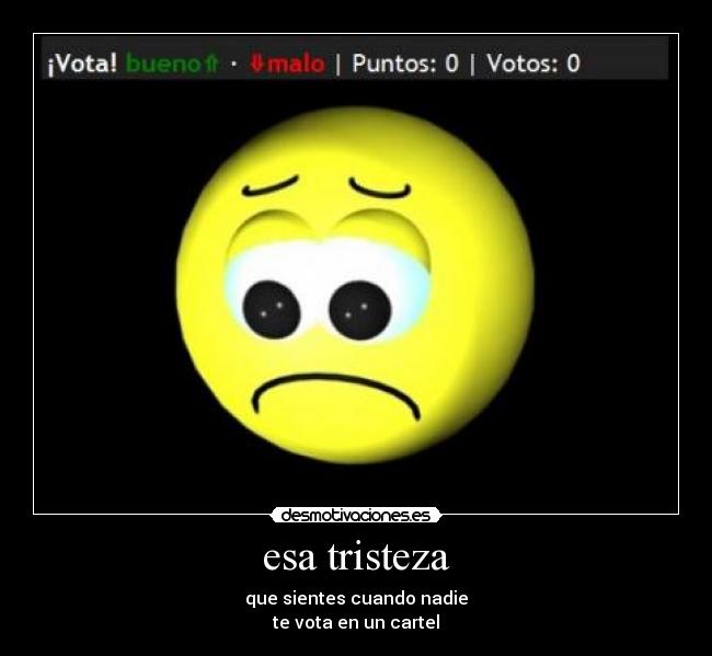 esa tristeza - que sientes cuando nadie
te vota en un cartel
