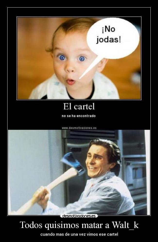 Todos quisimos matar a Walt_k - cuando mas de una vez vimos ese cartel