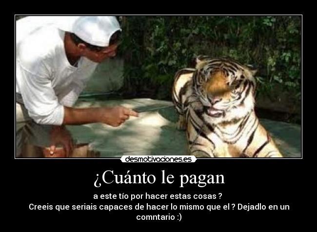 ¿Cuánto le pagan - a este tío por hacer estas cosas ?
Creeis que seriais capaces de hacer lo mismo que el ? Dejadlo en un comntario :)