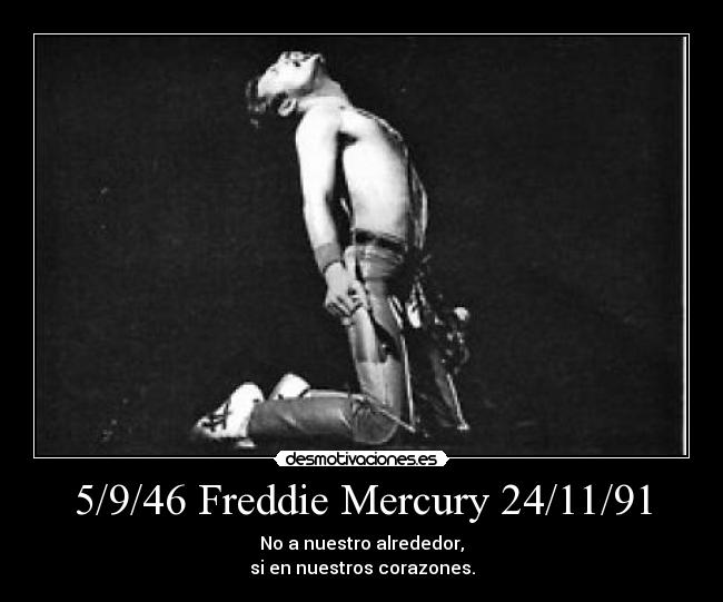 5/9/46 Freddie Mercury 24/11/91 - No a nuestro alrededor,
si en nuestros corazones.