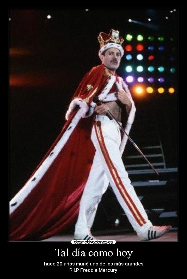 Tal día como hoy - hace 20 años murió uno de los más grandes
R.I.P Freddie Mercury.