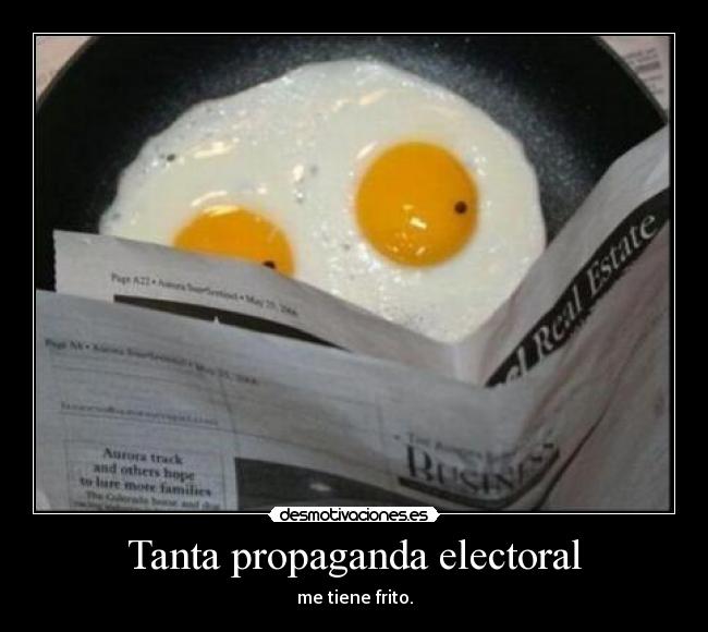 Tanta propaganda electoral - me tiene frito.