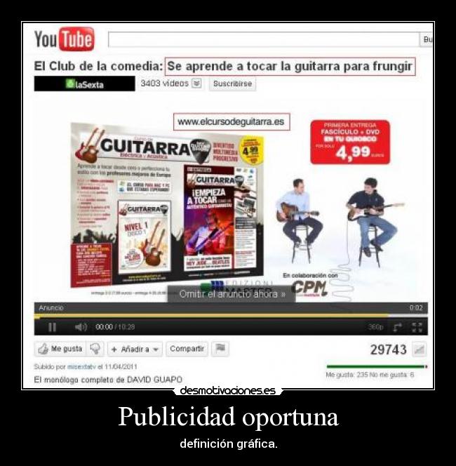 Publicidad oportuna - definición gráfica.