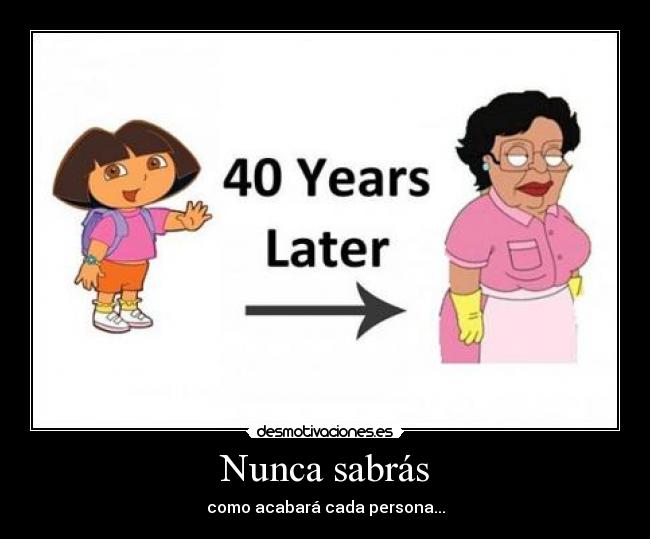 Nunca sabrás - como acabará cada persona...