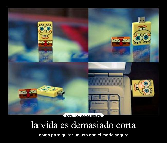 la vida es demasiado corta - como para quitar un usb con el modo seguro