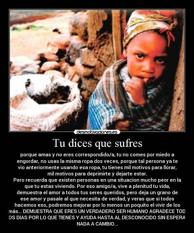 Tu dices que sufres - 