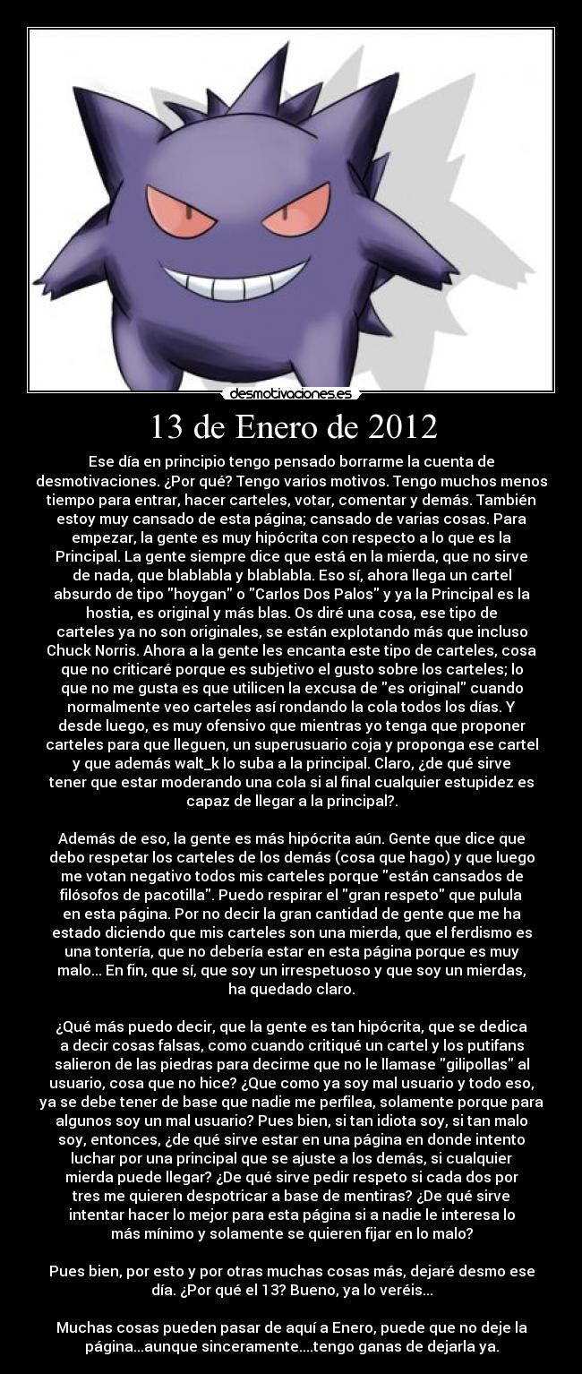 13 de Enero de 2012 - 