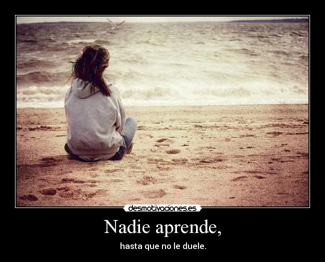 Nadie aprende, - hasta que no le duele.