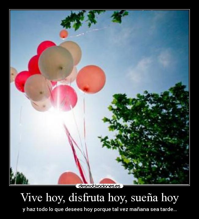 Vive hoy, disfruta hoy, sueña hoy - 