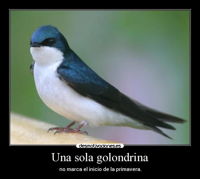 Una sola golondrina - no marca el inicio de la primavera.