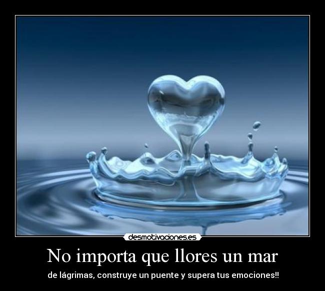 No importa que llores un mar - de lágrimas, construye un puente y supera tus emociones!!