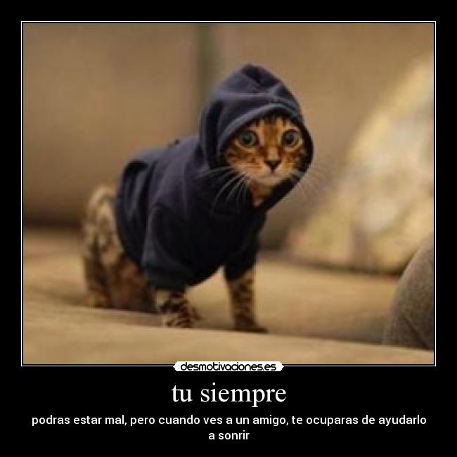 tu siempre - podras estar mal, pero cuando ves a un amigo, te ocuparas de ayudarlo a sonrir