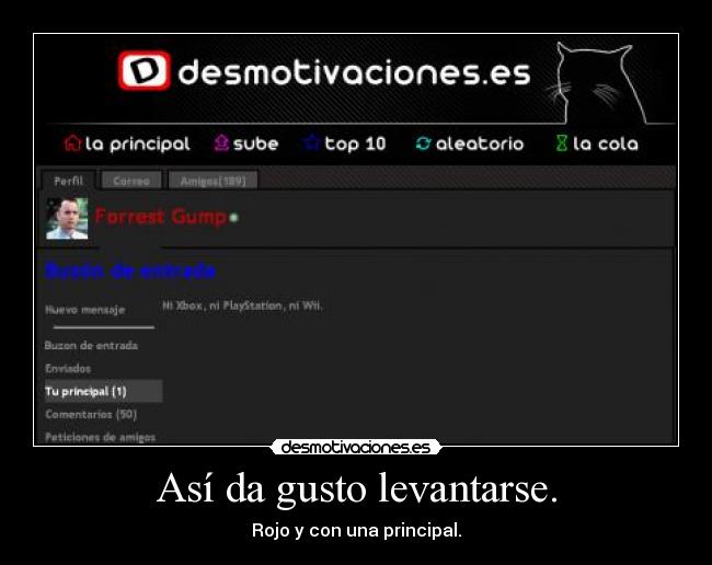 Así da gusto levantarse. - Rojo y con una principal.