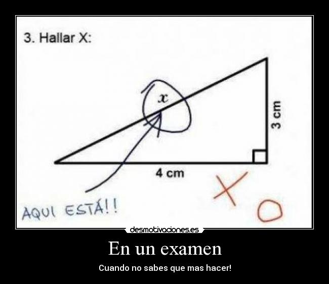 En un examen -