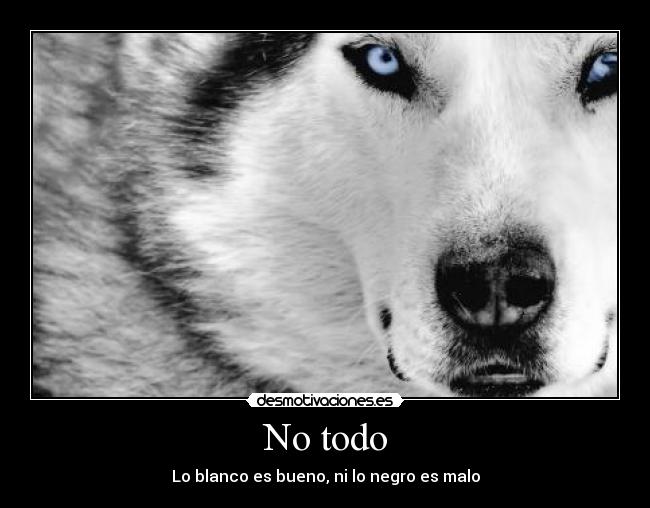 No todo - Lo blanco es bueno, ni lo negro es malo