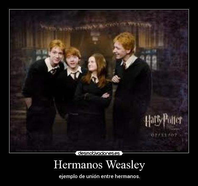 Hermanos Weasley - ejemplo de unión entre hermanos.