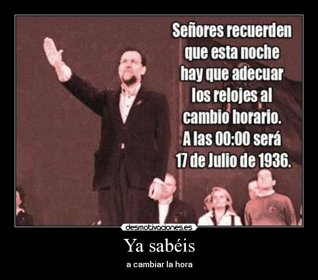 Ya sabéis - a cambiar la hora