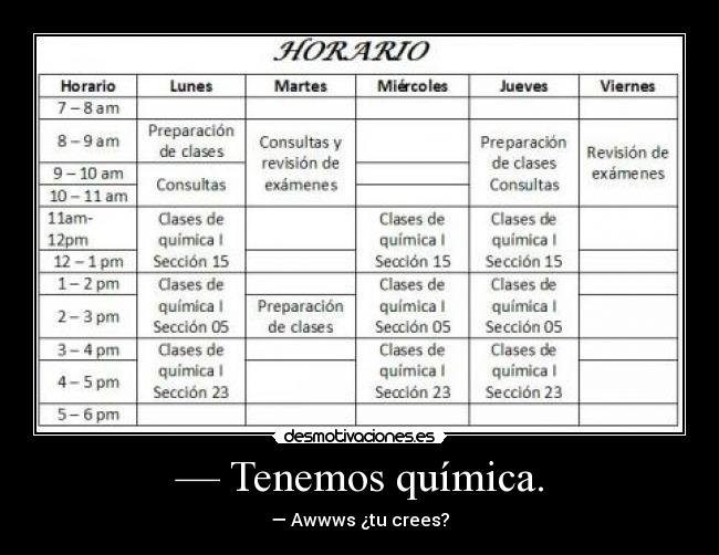 — Tenemos química. - — Awwws ¿tu crees?