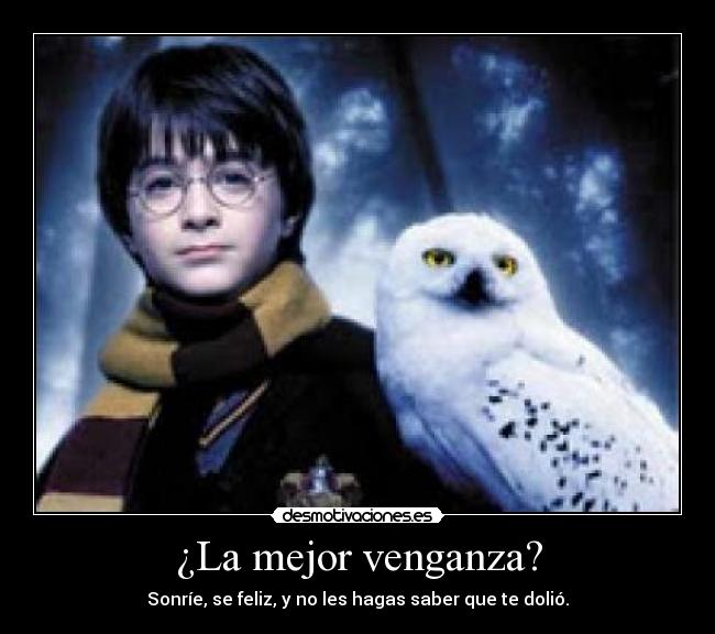¿La mejor venganza? - Sonríe, se feliz, y no les hagas saber que te dolió.
