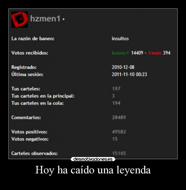 Hoy ha caído una leyenda - 