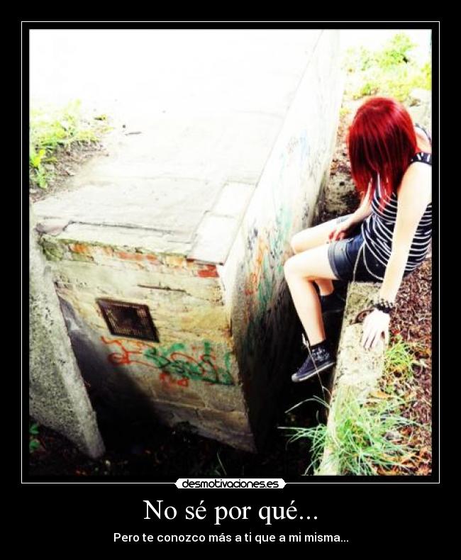 No sé por qué... - Pero te conozco más a ti que a mi misma...